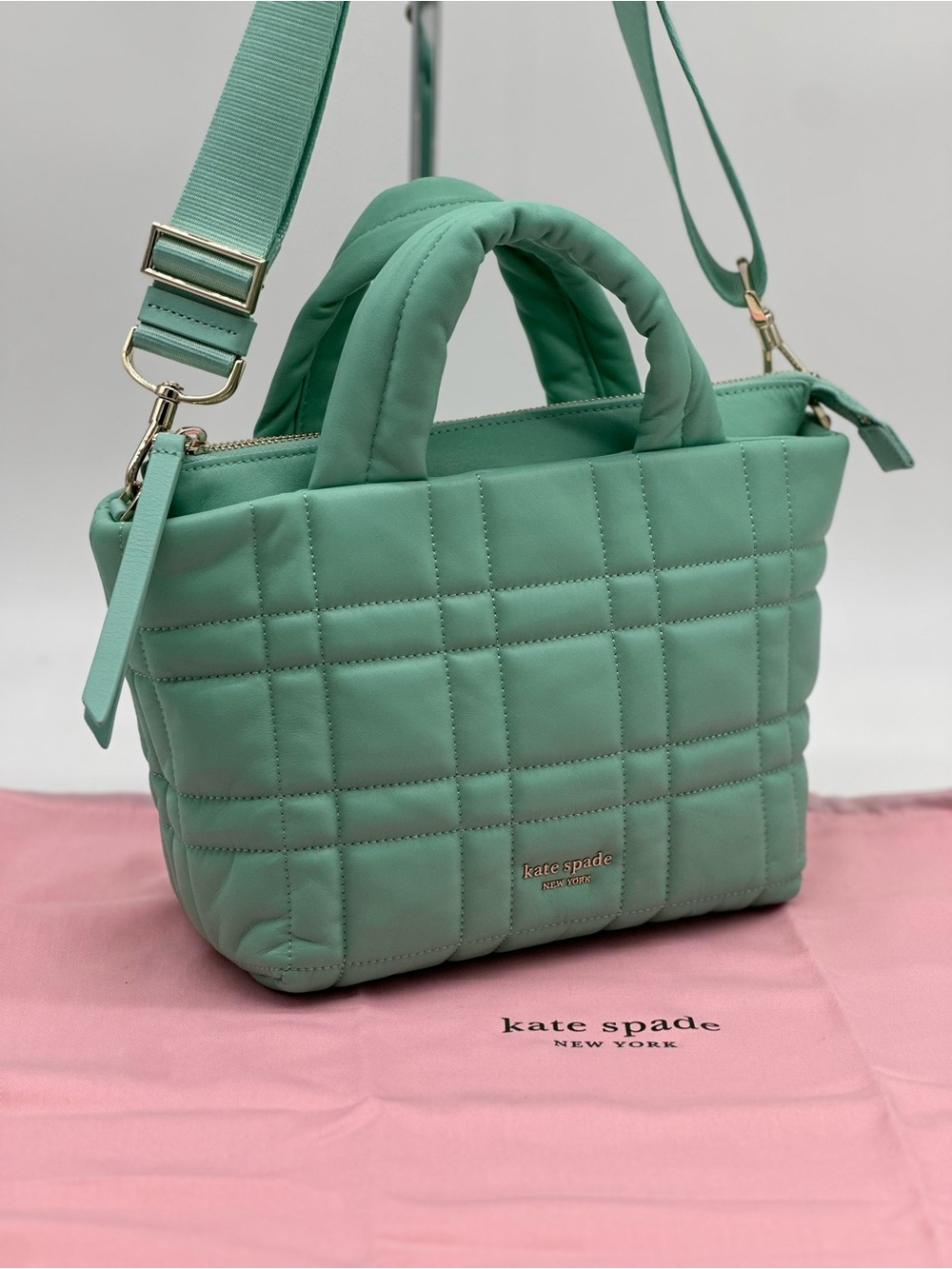 kate spade Quilted Mint Green Top-Handle Crossbody Bag